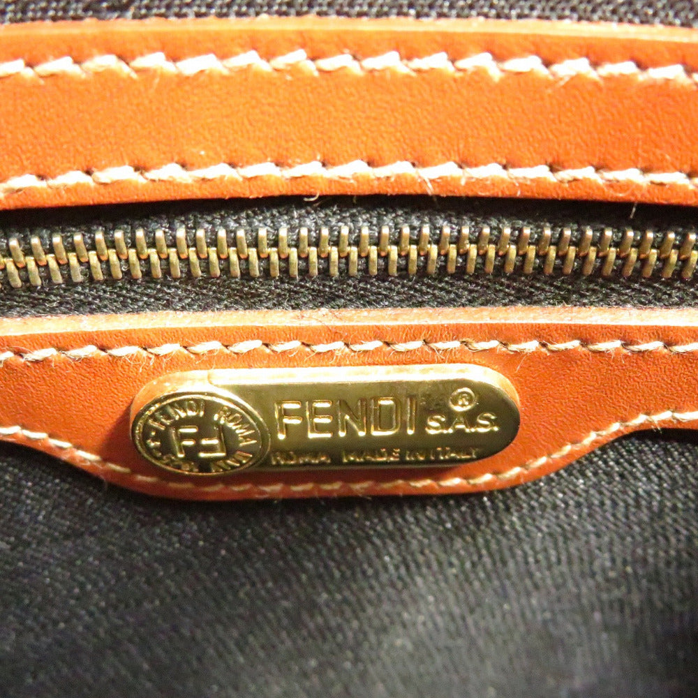 FENDI Handbag PVC Brown Pekan Women Used