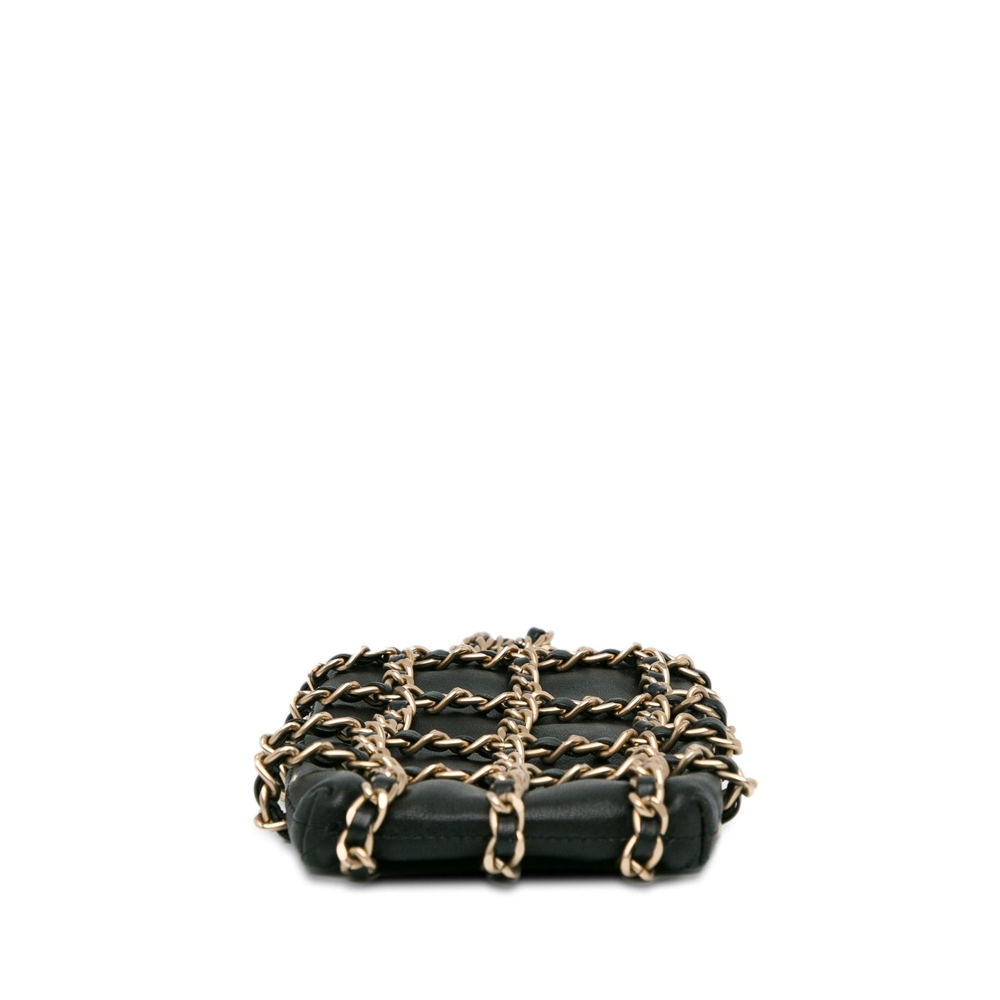 Black Chanel Lambskin Tech Me Out Clutch With Chain Crossbody Bag