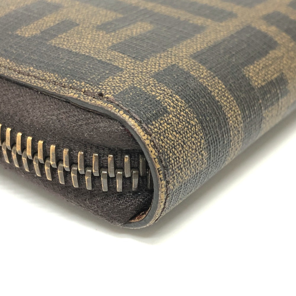 FENDI Long Wallet Purse 7M0174 PVC / Leather Brown Zucca mens Used