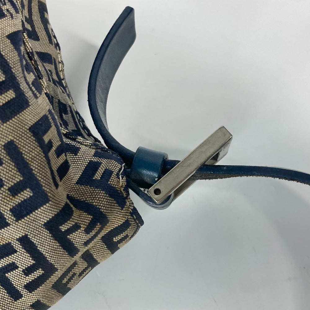 FENDI Shoulder Bag Canvas / leather Navy shoulder bag Mamma Bucket Women Used