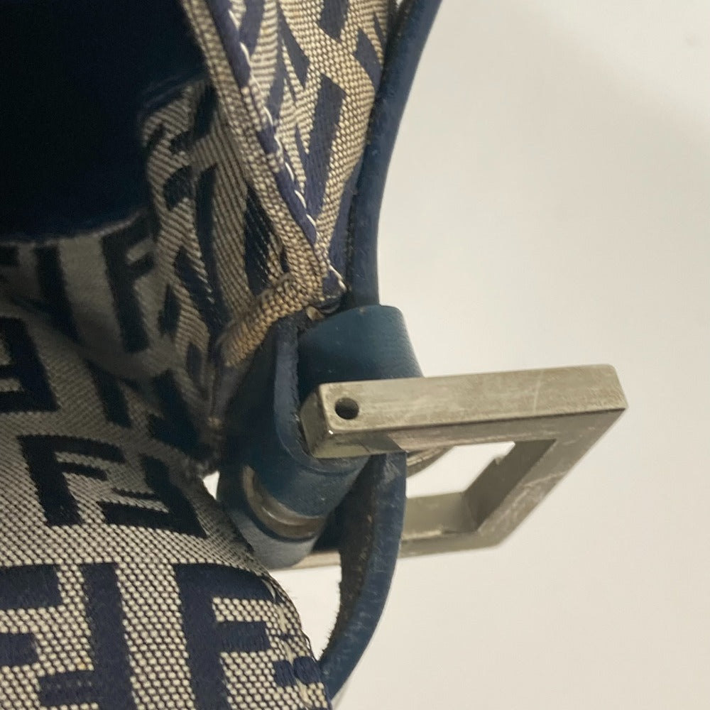 FENDI Shoulder Bag Canvas / leather Navy shoulder bag Mamma Bucket Women Used