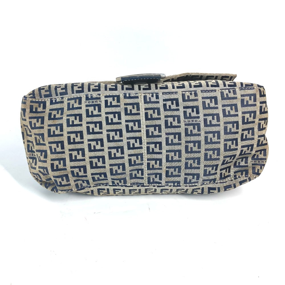 FENDI Shoulder Bag Canvas / leather Navy shoulder bag Mamma Bucket Women Used