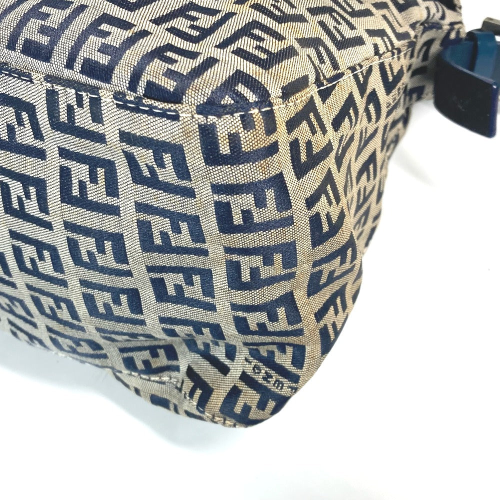 FENDI Shoulder Bag Canvas / leather Navy shoulder bag Mamma Bucket Women Used
