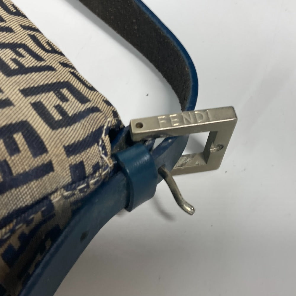 FENDI Shoulder Bag Canvas / leather Navy shoulder bag Mamma Bucket Women Used