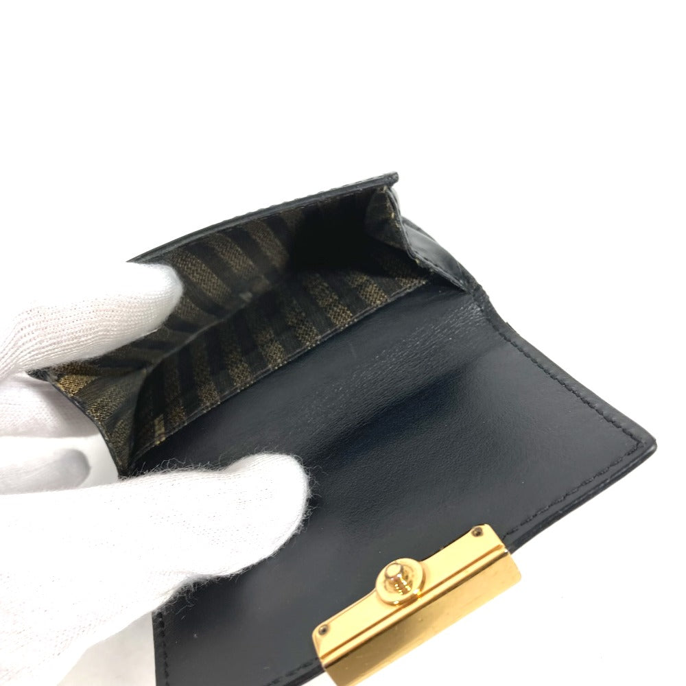 FENDI Trifold wallet 8M0395 leather black logo Women Used