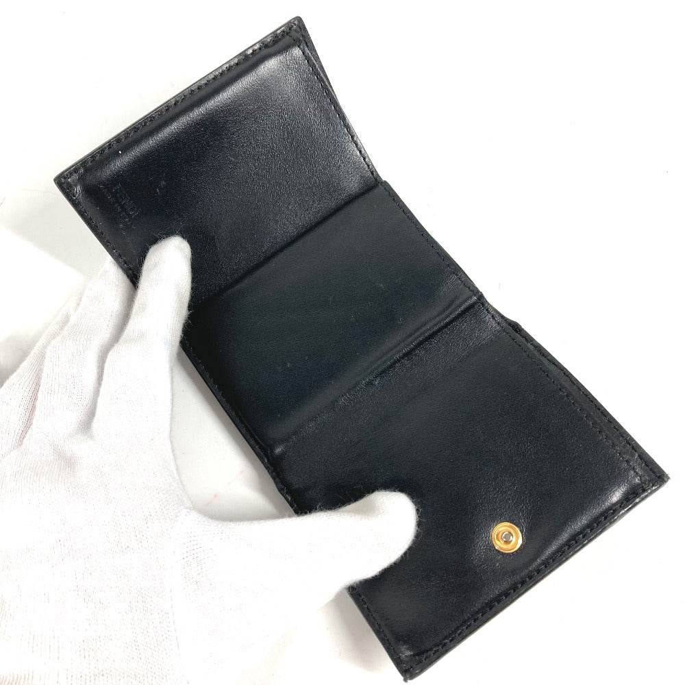 FENDI Trifold wallet 8M0395 leather black logo Women Used