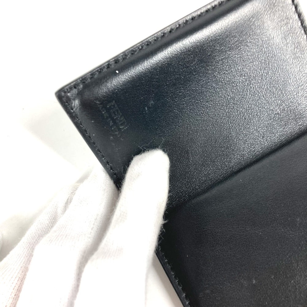 FENDI Trifold wallet 8M0395 leather black logo Women Used