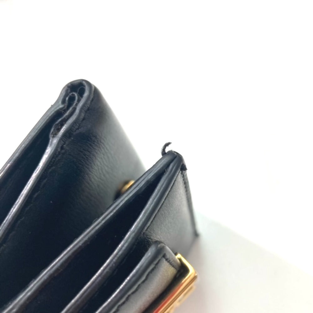 FENDI Trifold wallet 8M0395 leather black logo Women Used