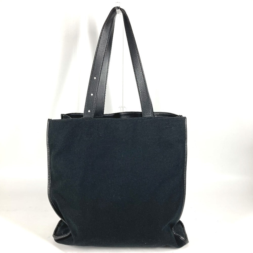 FENDI Tote Bag 7VA435 Canvas / leather black Vertical Shoulder Bag logo FF
