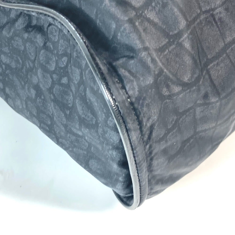 FENDI Tote Bag 7VA367 Nylon / leather black logo