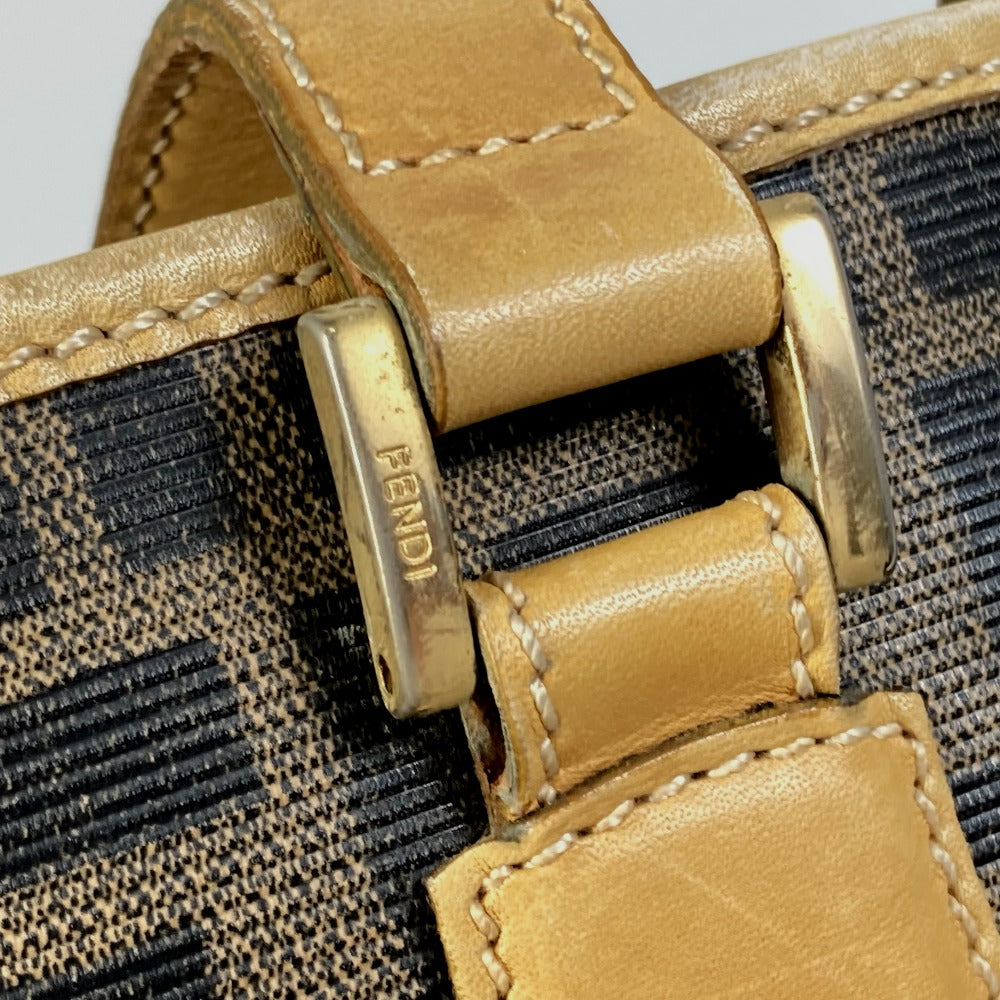 FENDI Tote Bag PVC / Leather Brown Zucca Pattern
