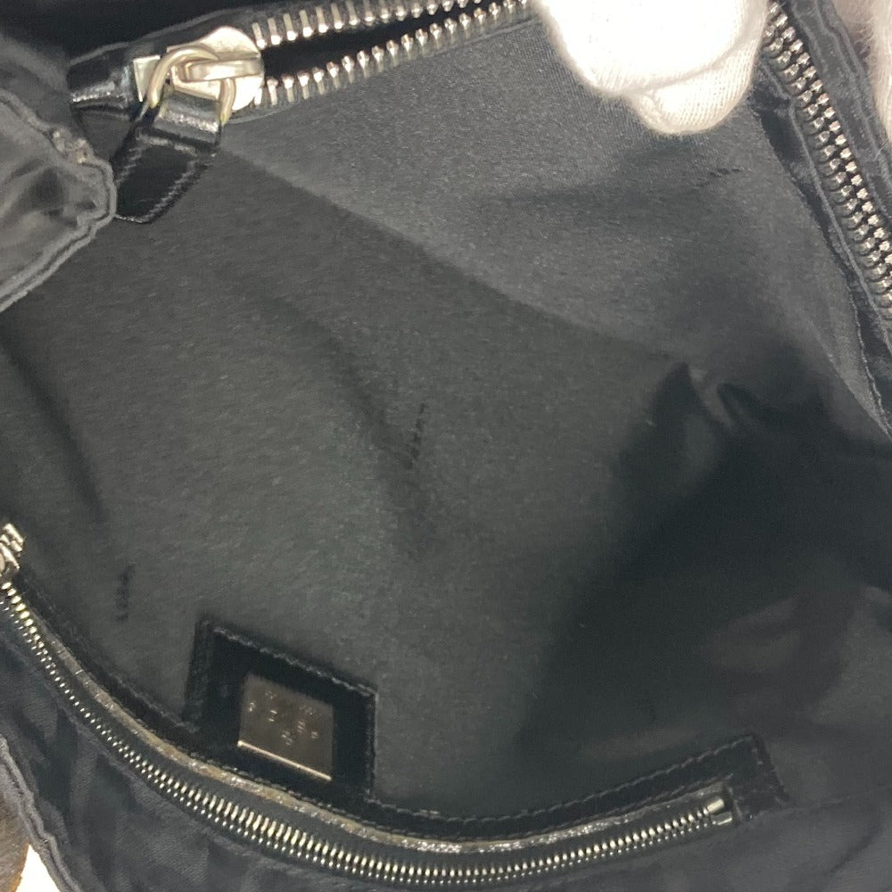 FENDI Tote Bag Nylon, Leather black vintage Zucca Women Used