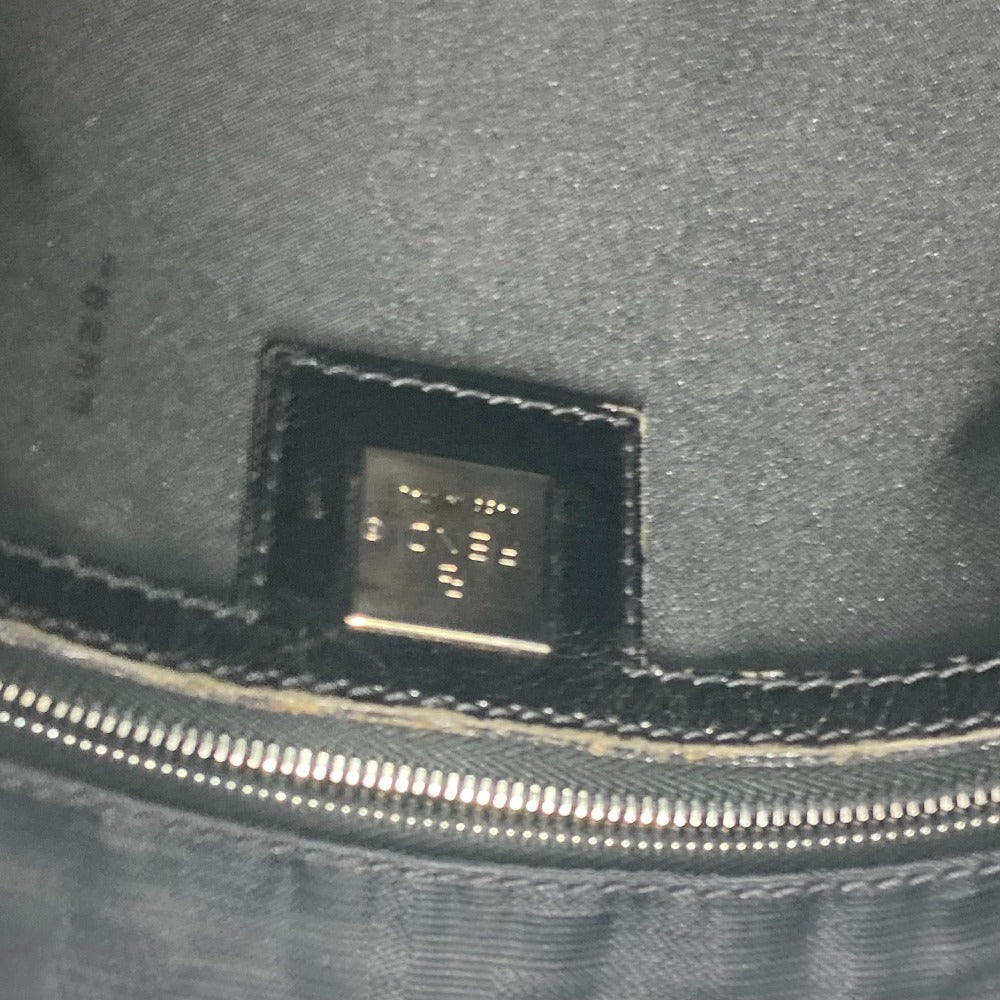 FENDI Tote Bag Nylon, Leather black vintage Zucca Women Used
