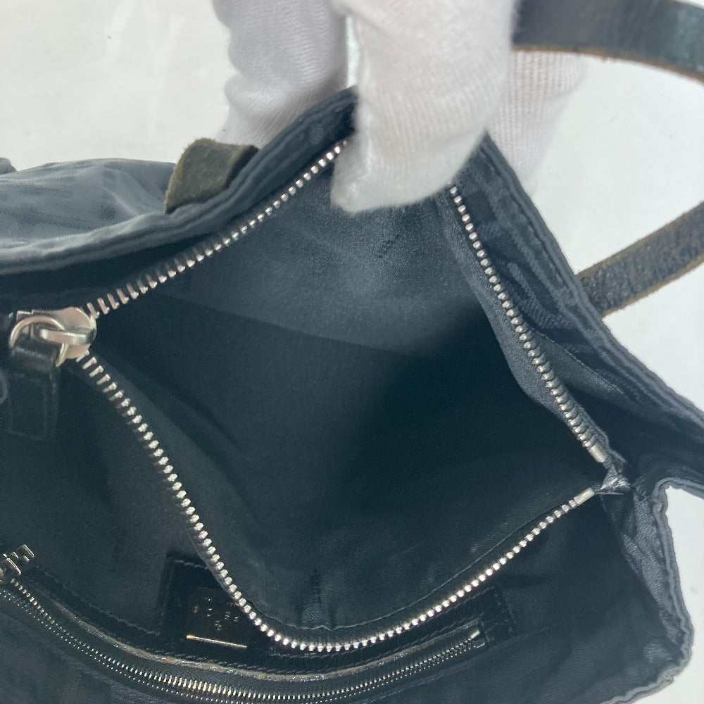 FENDI Tote Bag Nylon, Leather black vintage Zucca Women Used