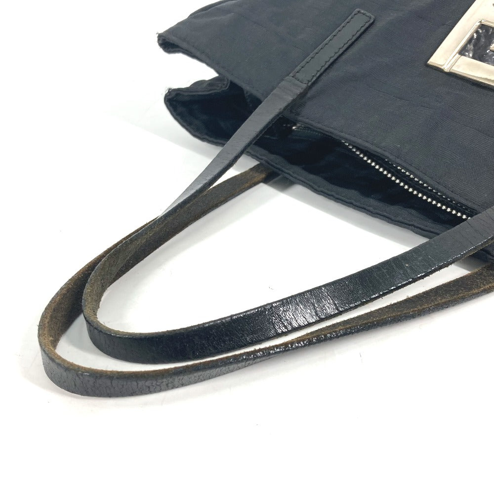 FENDI Tote Bag Nylon, Leather black vintage Zucca Women Used