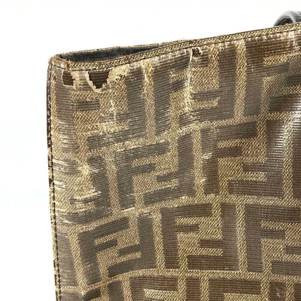 FENDI Tote Bag 8BH348 PVC, Leather Brown Zucca mens Used