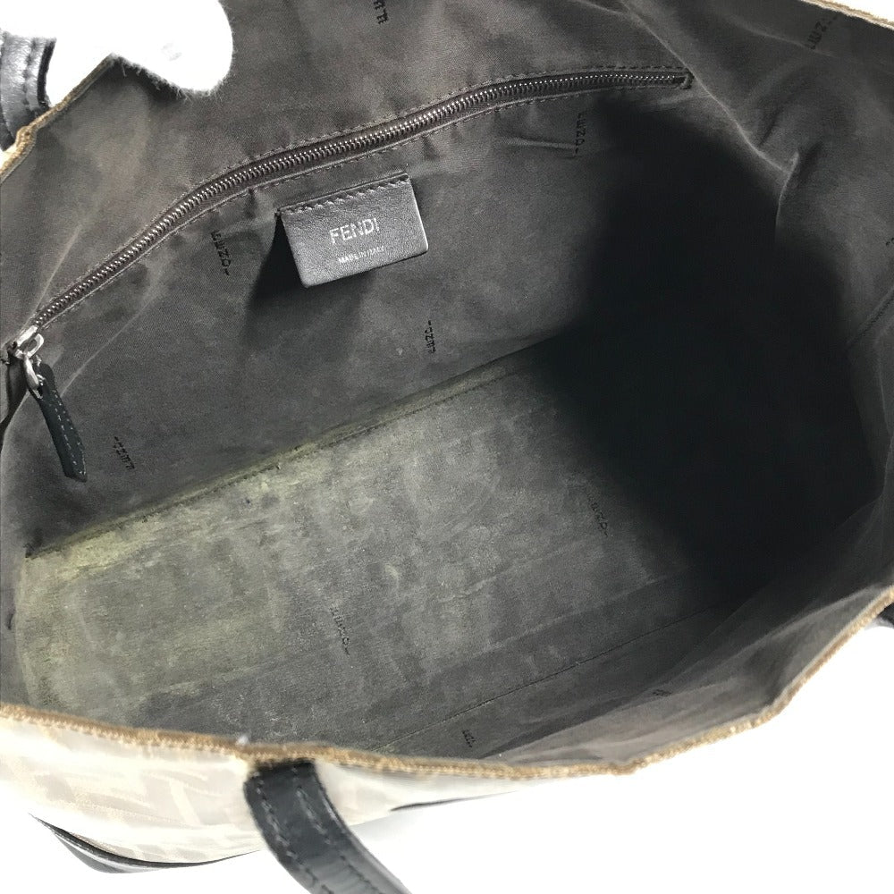 FENDI Tote Bag 8BH348 PVC, Leather Brown Zucca mens Used