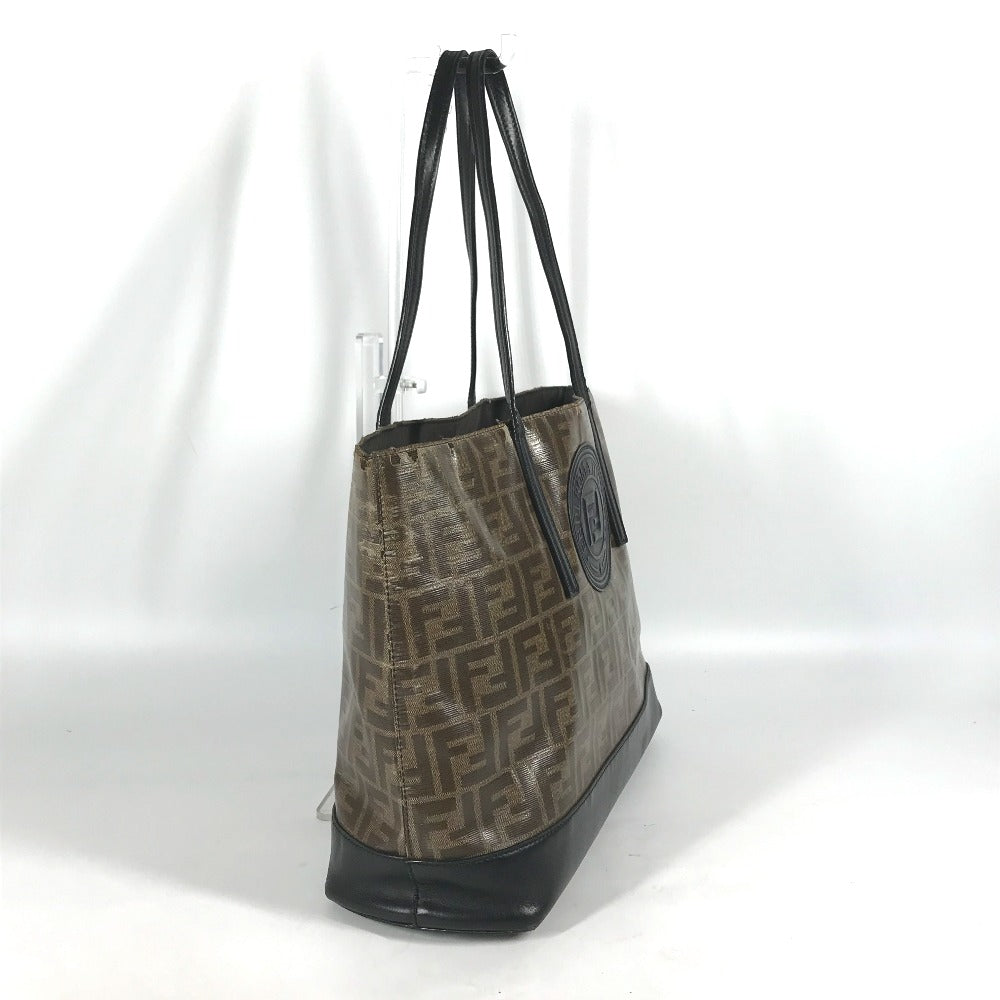 FENDI Tote Bag 8BH348 PVC, Leather Brown Zucca mens Used