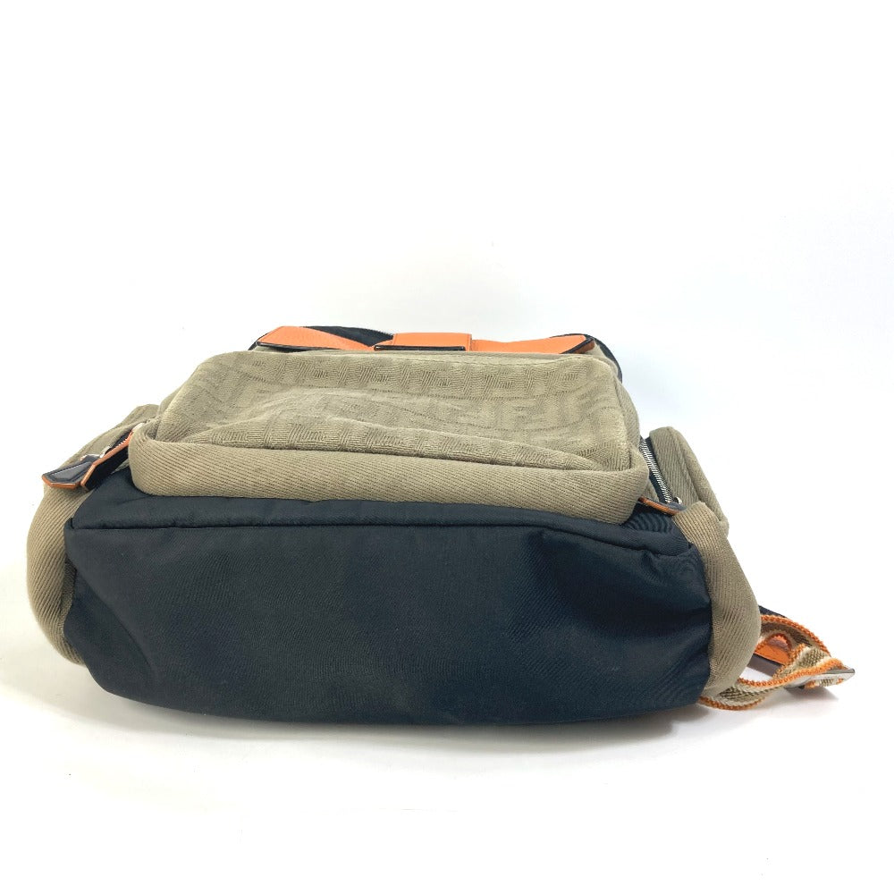 FENDI Backpack 7VZ048 Nylon / canvas black Backpack Zucca multi mens Used