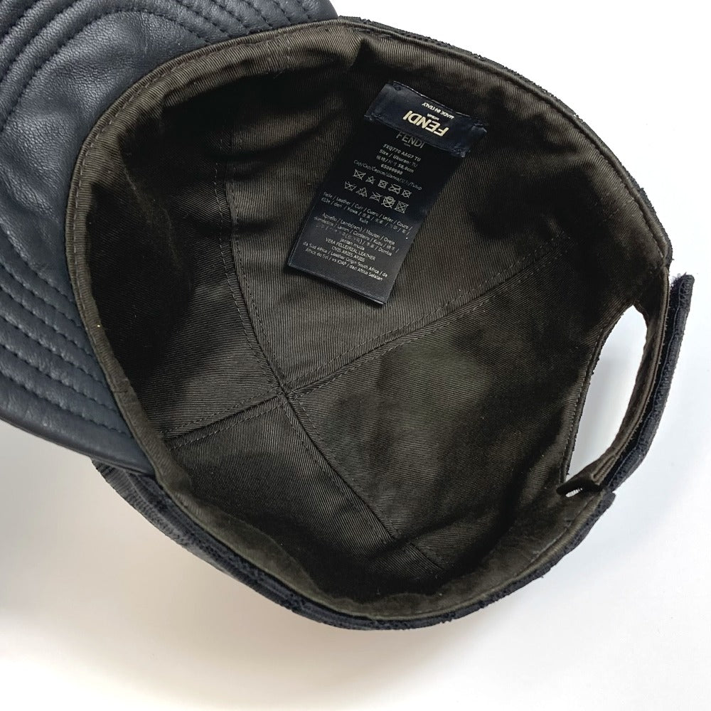 FENDI cap FZQ770 polyamide black Zucca unisex(Unisex) Used