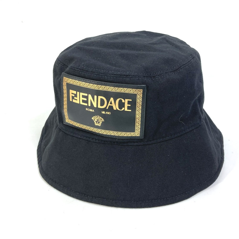 FENDI hat FXQ801 cotton black versace versace collaboration Fendace logo Women S Used