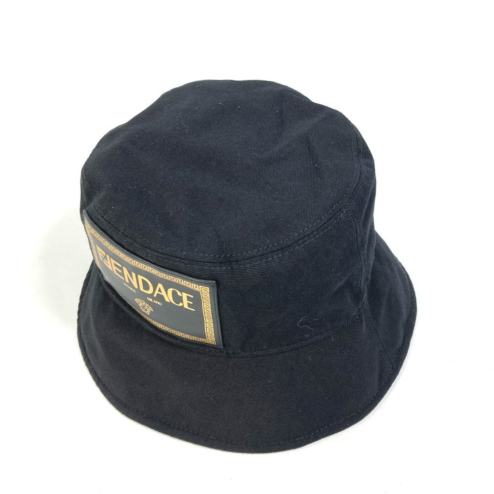 FENDI hat FXQ801 cotton black versace versace collaboration Fendace logo Women S Used