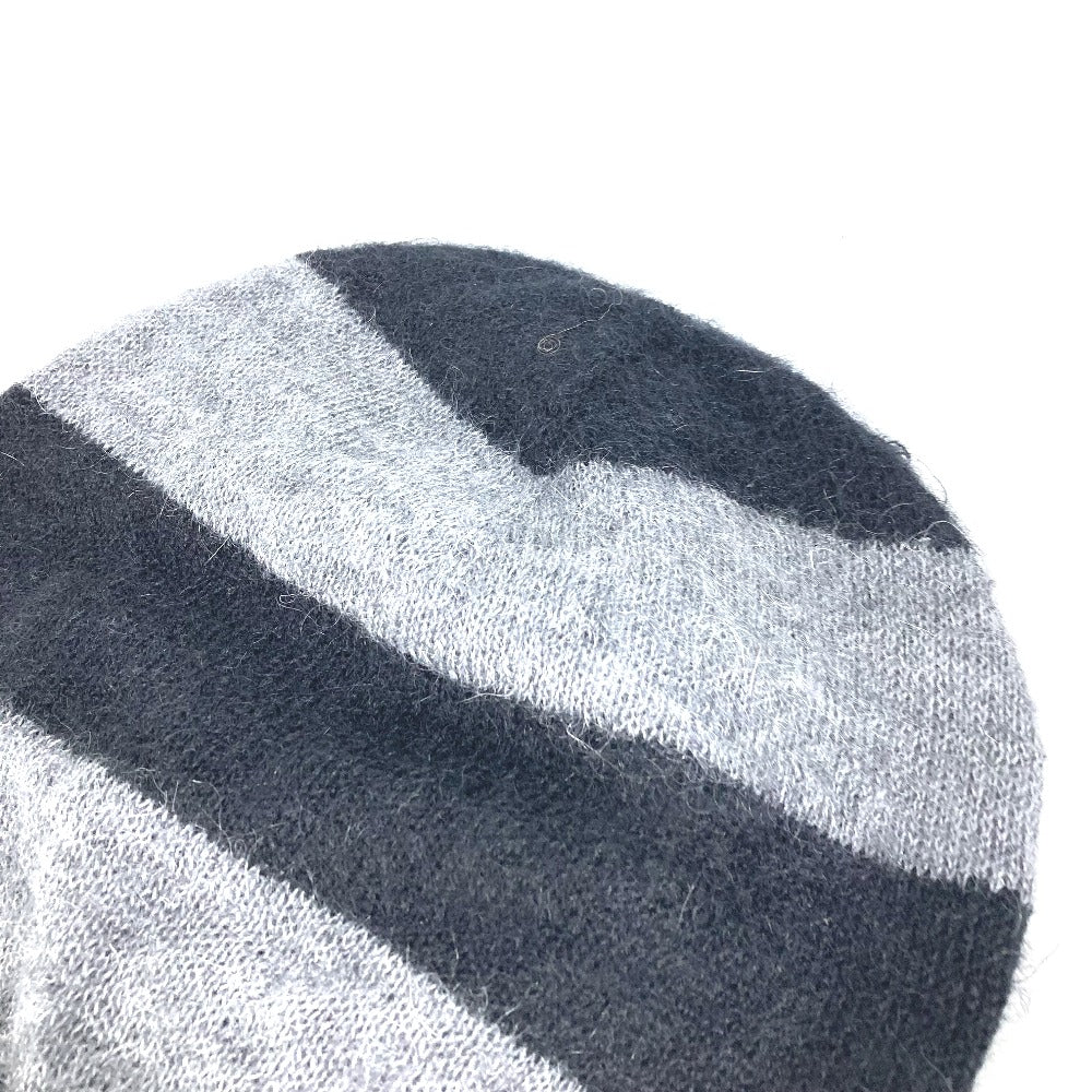 FENDI Knit hat FXQ107 Silk, Mohair black beanie hat knit hat knit cap border