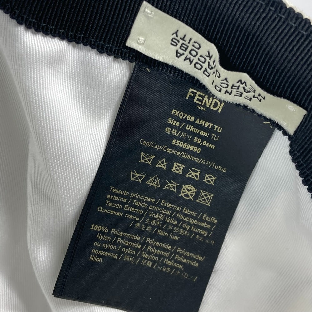FENDI cap FXQ768 Nylon white Marc Jacobs collaboration logo Women Used