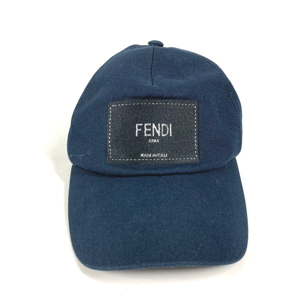 FENDI cap FXQ768 cotton Navy logo