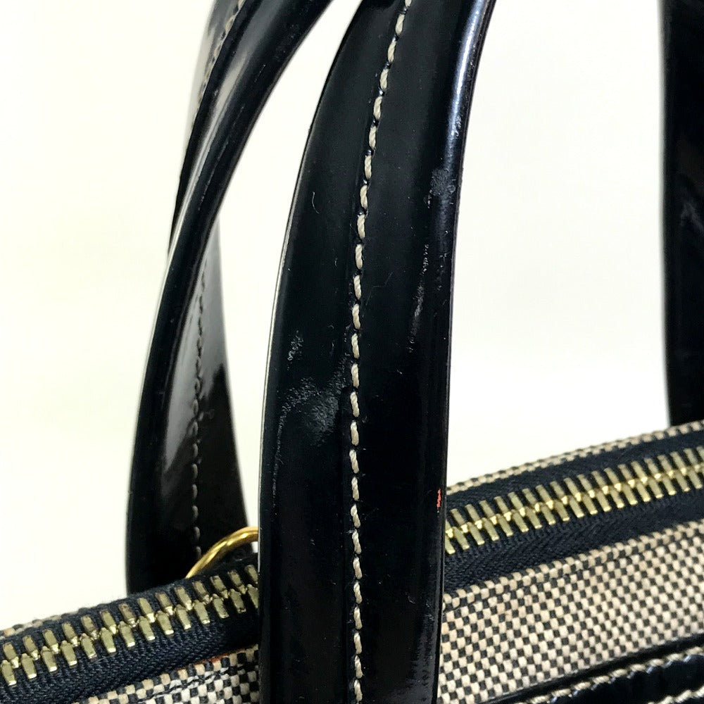 FENDI Handbag Canvas / patent leather Black type Enamel Crossbody Shoulder chameleon Women Used