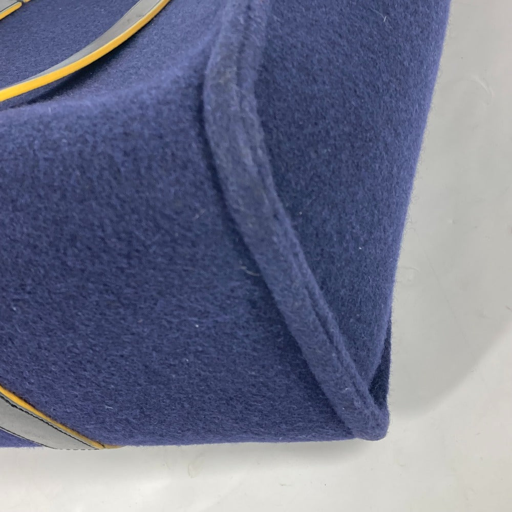 FENDI Tote Bag 7VA390 wool Navy Shoulder Tote mens Used