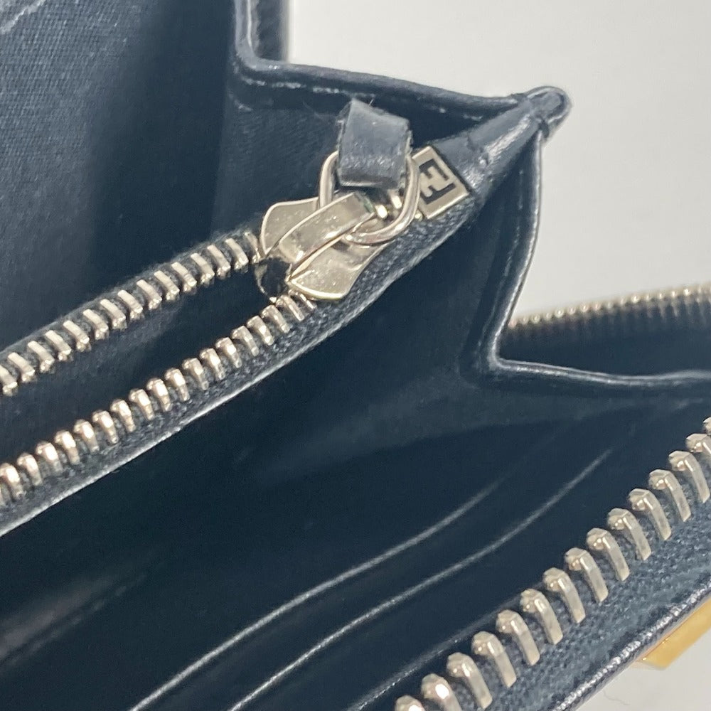 FENDI Long Wallet Purse 8M0299 leather black Long wallet Studs