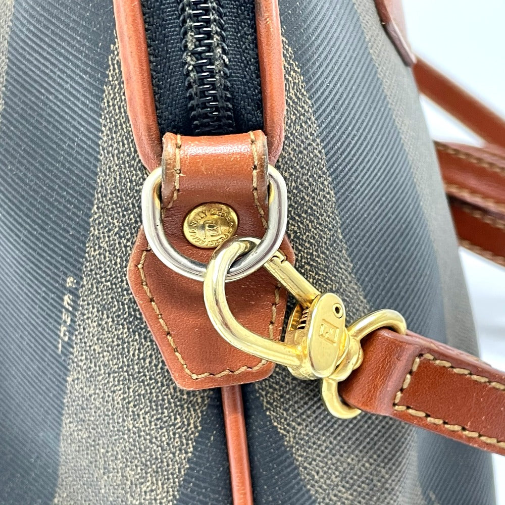 FENDI Handbag PVC / Leather Brown type Pecan Shoulder Women Used