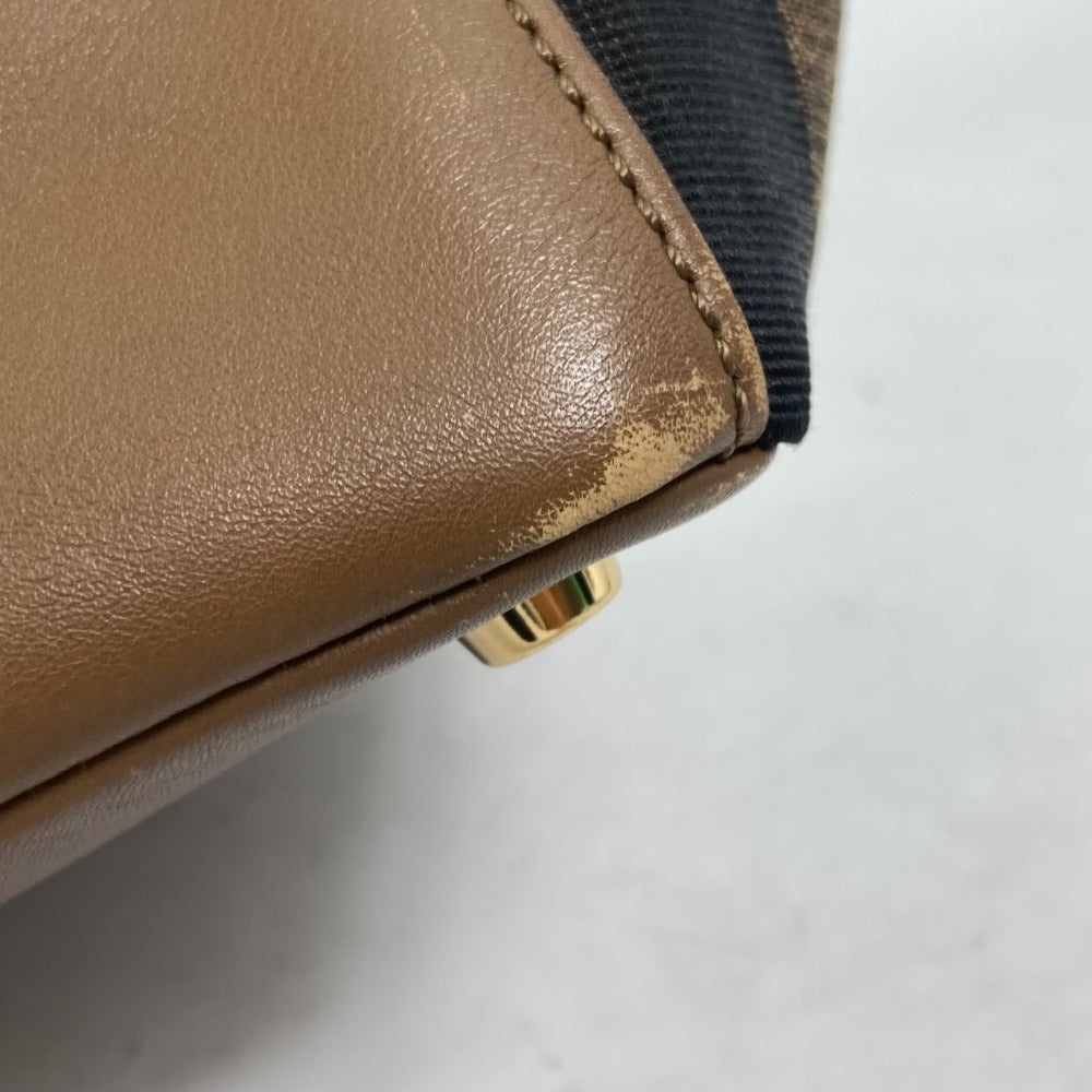 FENDI Handbag 8BN251 Leather/Canvas, Suede Brown Pecan Women Used
