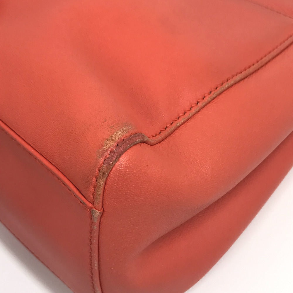 FENDI Handbag 8BN244 leather Salmon pink type Shoulder Crossbody Mini Pea Kaboo Women Used