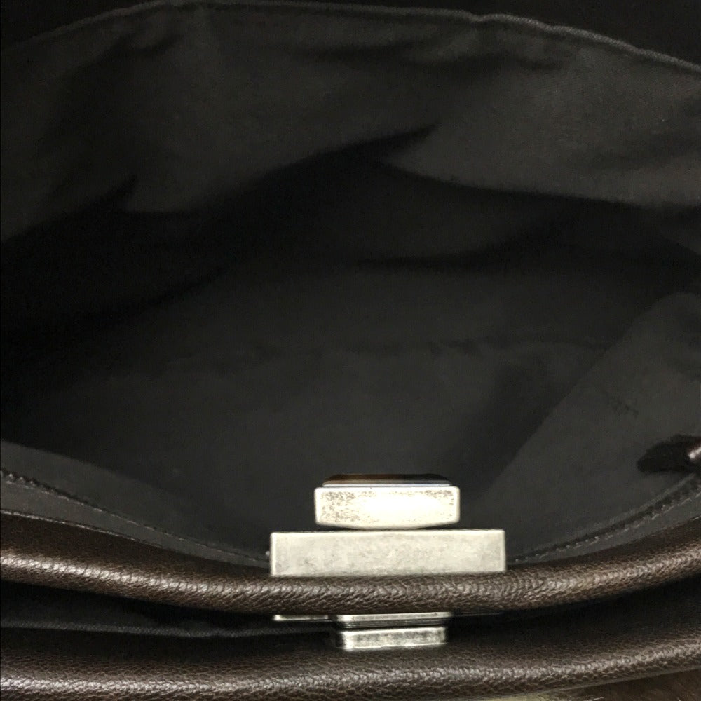 FENDI Shoulder Bag 8BT161 fur Dark brown Fur bag Peekaboo