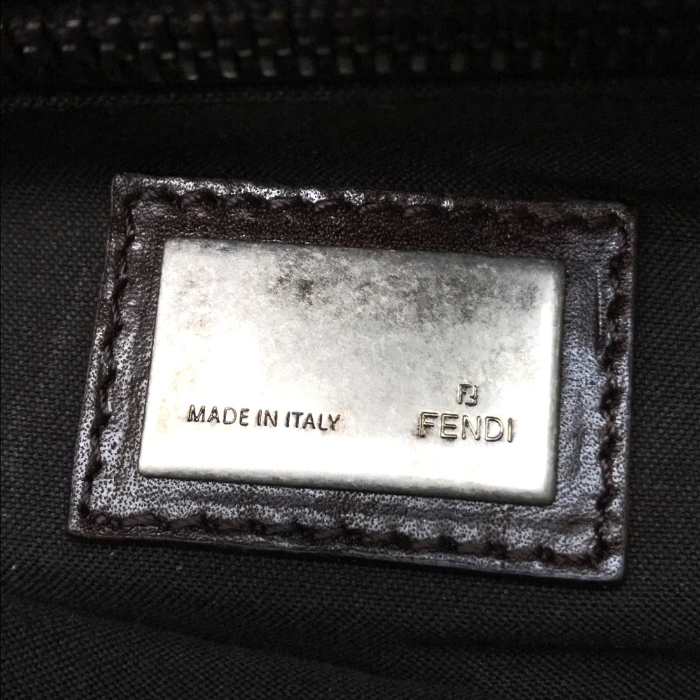 FENDI Shoulder Bag 8BT161 fur Dark brown Fur bag Peekaboo