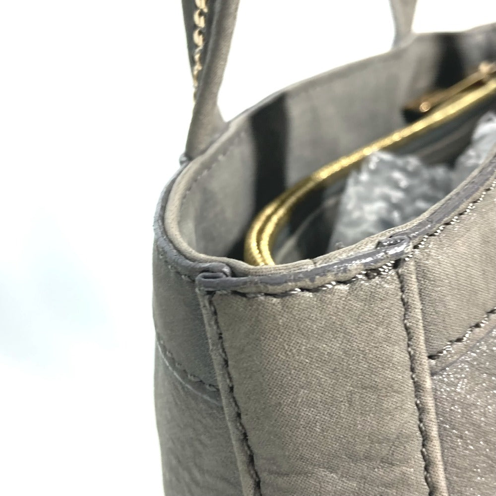 FENDI Shoulder Bag 8BR650 leather gray Bag Shoulder Bag Tote Bag logo FF Women Used