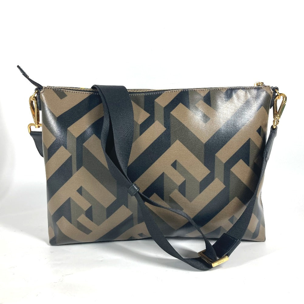 FENDI Shoulder Bag 7VA470 PVC Brown Multicolor logo Women Used