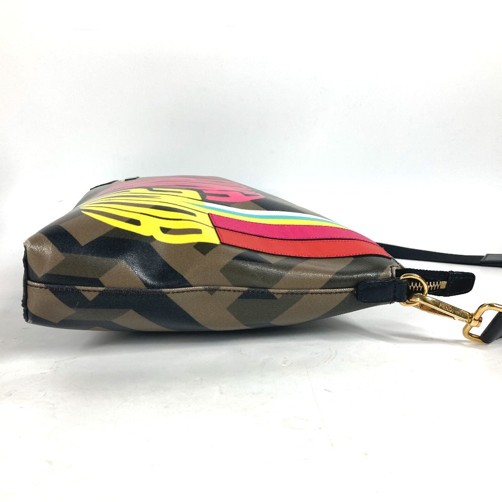 FENDI Shoulder Bag 7VA470 PVC Brown Multicolor logo Women Used