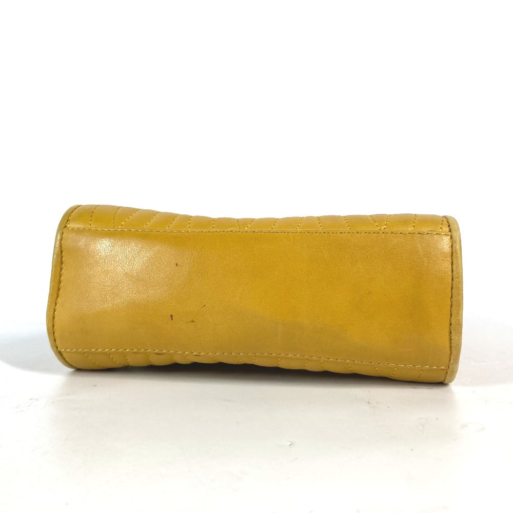 FENDI Handbag leather yellow vintage Metal handle Women Used