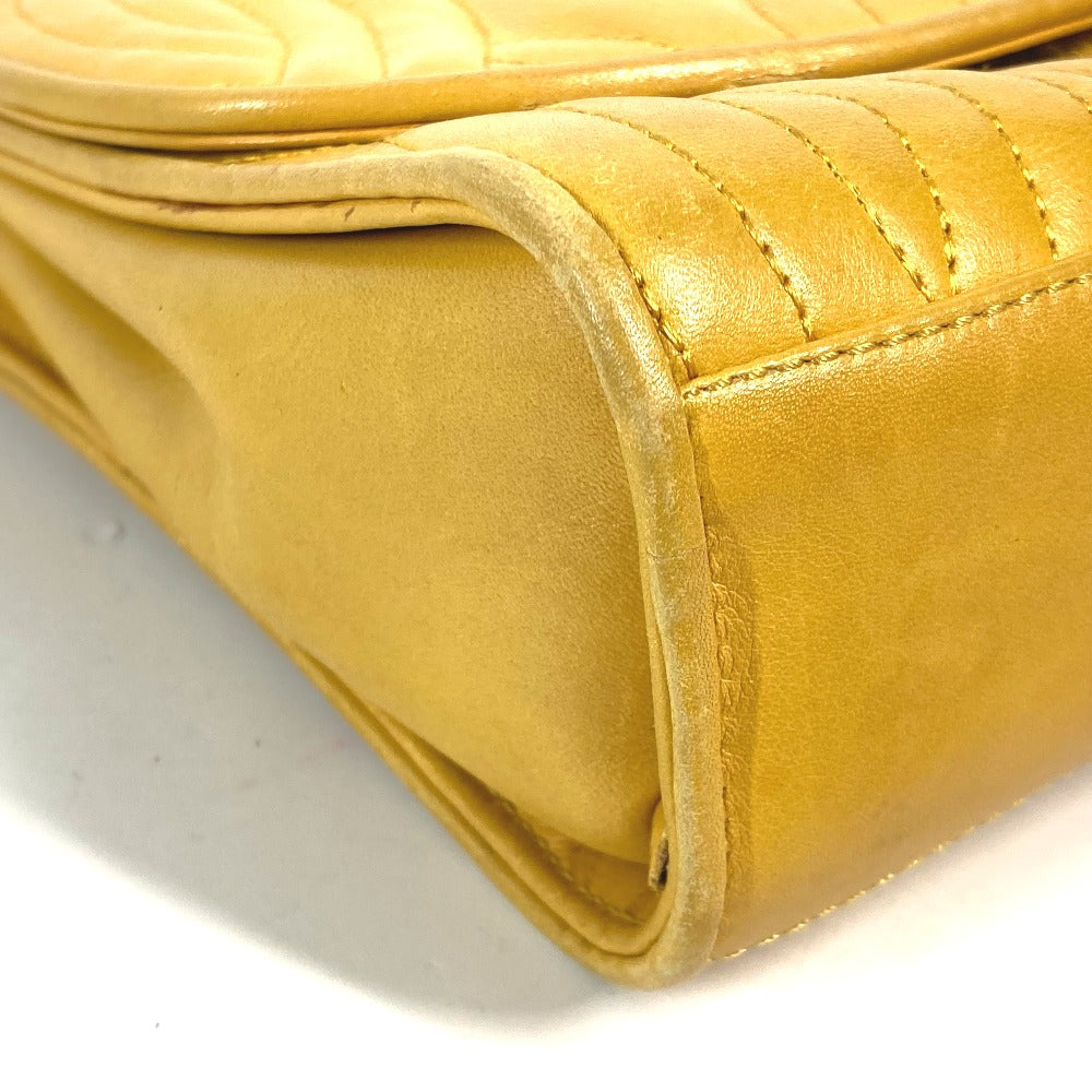 FENDI Handbag leather yellow vintage Metal handle Women Used