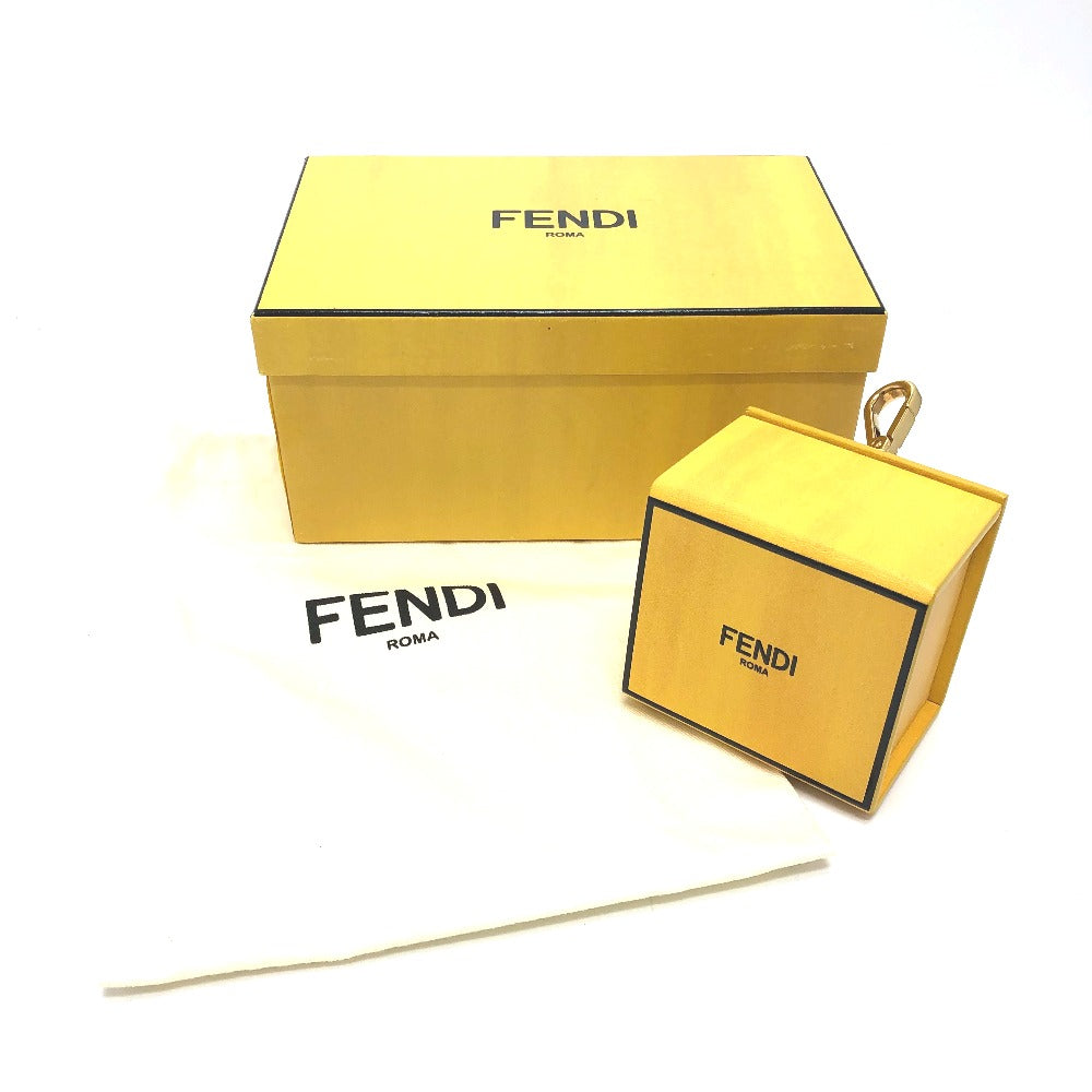 FENDI key ring 7AR894 leather yellow logo/accessories mini box Women Used