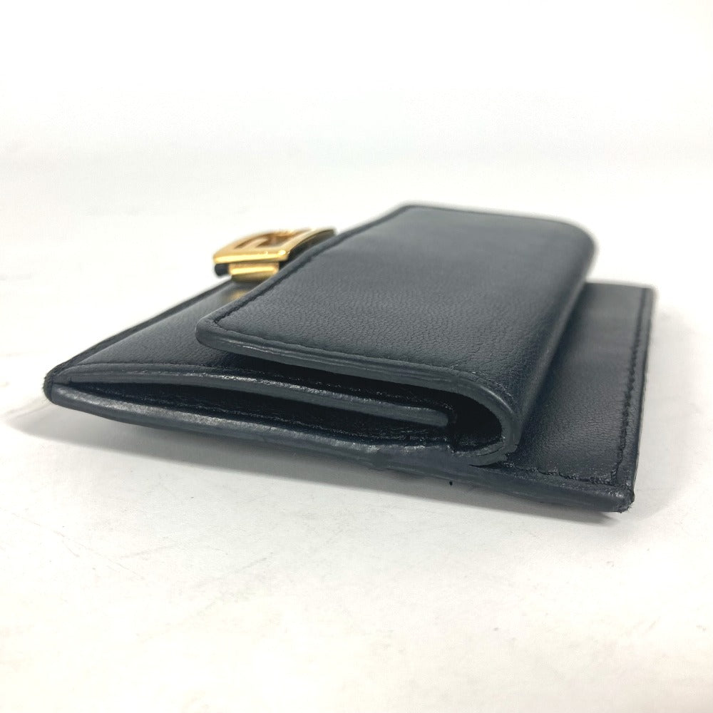 FENDI Card Case 8M0423 leather black name card holder Baguette Card Case Women Used