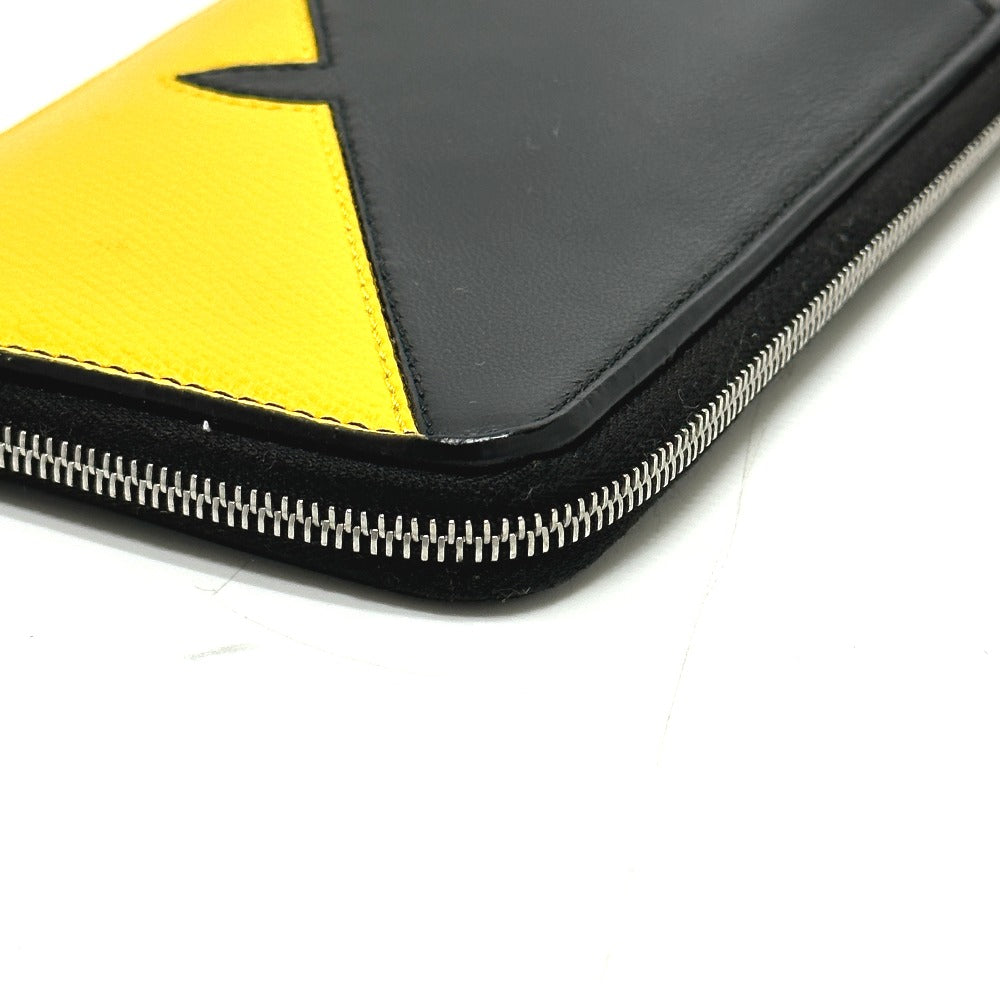 FENDI Coin case 7M0283 leather black Wallet Coin Pocket Card Case Monster Bugs mens Used