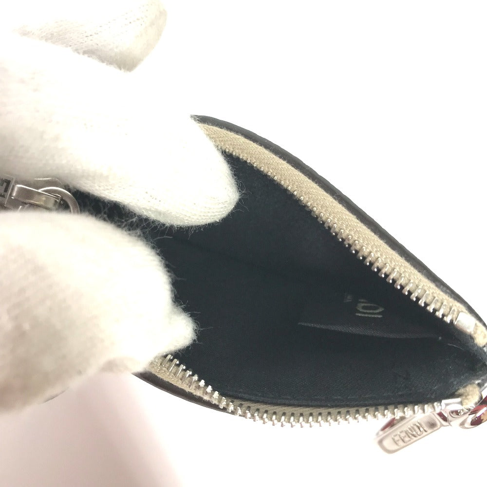 FENDI Coin case 7M0343 leather beige By color logo Women Used