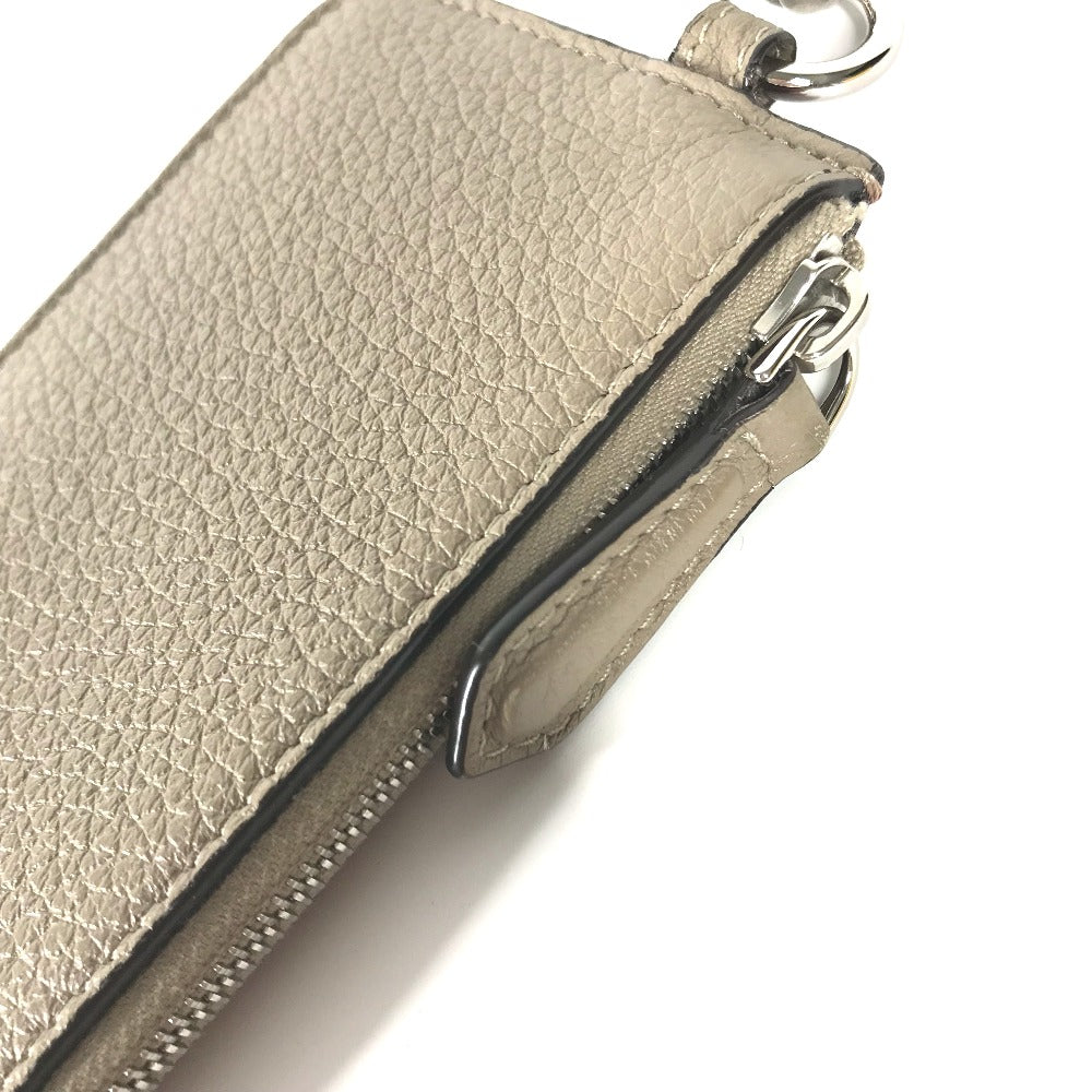 FENDI Coin case 7M0343 leather beige By color logo Women Used