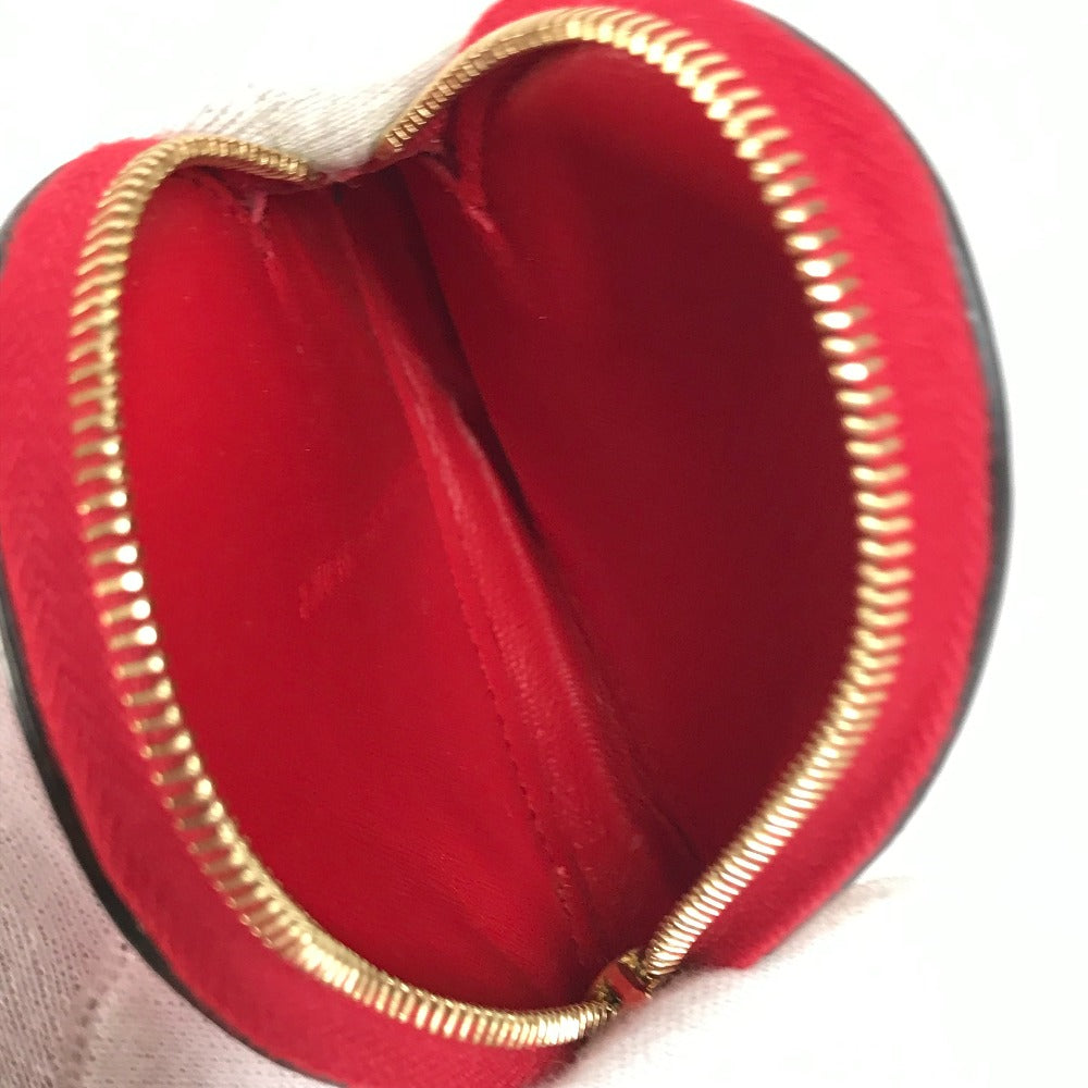 FENDI Coin case 8M0467 leather Red heart Women Used