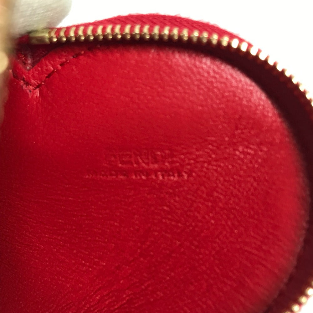 FENDI Coin case 8M0467 leather Red heart Women Used