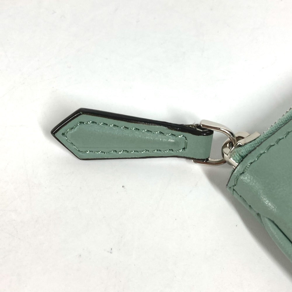 FENDI Pouch 8BS007 leather green Coin case Wallet Clutch Small Women Used
